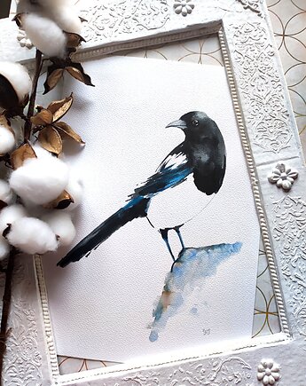 Akwarela sroka, Wiktoria Borys Art