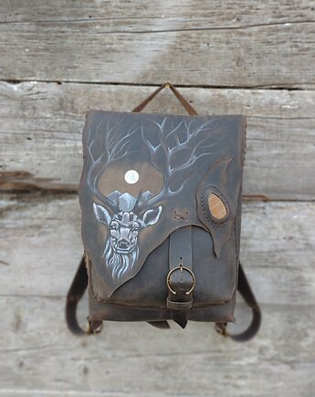 Plecak skórzany wykonany ręcznie .Z lasu., pracownia kala