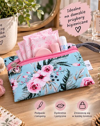 Etui do torebki etui na przybory higieniczne damskie etui kwiaty, Uszyciuch