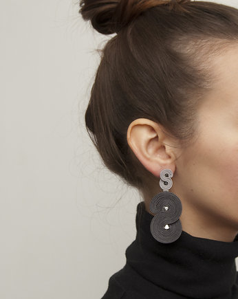Kolczyki soutache - Szary Grafitowy Duże, maanuela