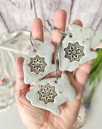 Ceramiczne zające wielkanocne - dekoracje do zawieszenia, 10FingersArt