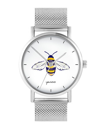 Zegarek - Pszczoła - bransoleta mesh, yenoo