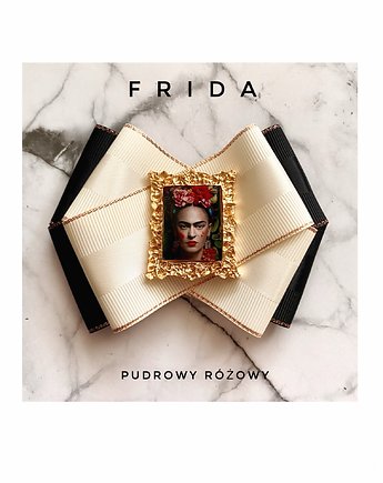 Nowa Kolekcja  Brosz FRIDA  z miniaturowym obrazem, Pudrowy Różowy