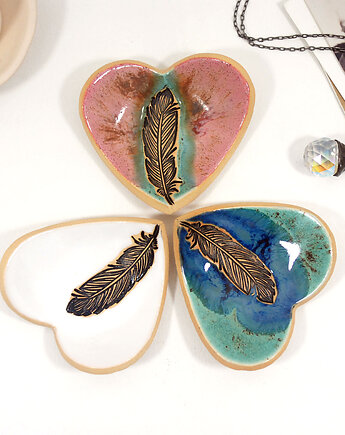 Ceramiczna miseczka na biżuterię - serce, 10FingersArt