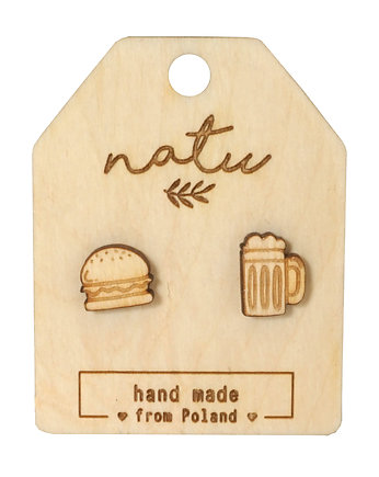 Kolczyki BURGER I PIWO, Natu Artwork