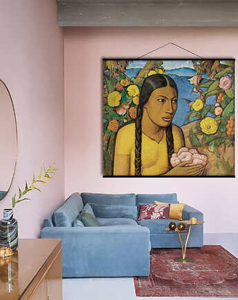 Duży obraz na płótnie - Juanita wśród kwiatów - A. Ramos Martinez, Dekoracje PATKA Patrycja Kita