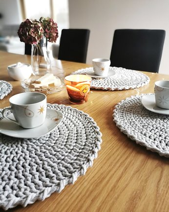 Podkładki na stół okrągłe szare 4 szt., Lana Design