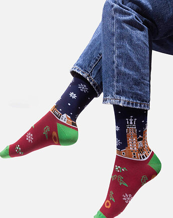 Skarpetki świąteczny Kraków kolorowe skarpetki we wzory Kabak, KABAK