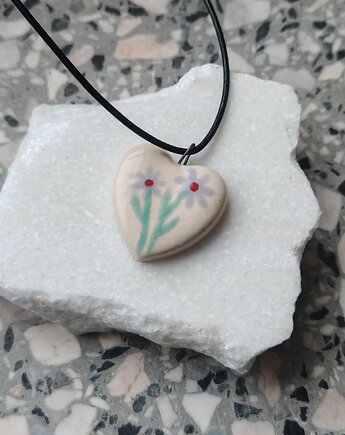 Naszyjnik z ceramiczną zawieszką handmade, MOM S HANDMADE