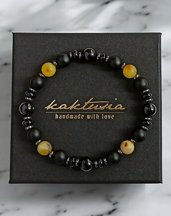 PREMIUM : BRURSZTYN onyks, turmalin, hematyt, kaktusia