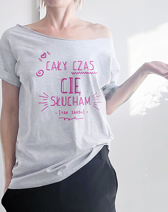 Cały czas cię słucham Szary Oversize, ONE MUG A DAY