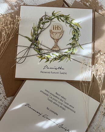 Kartka komunijna - pamiątka I Komunii Świętej, sorte