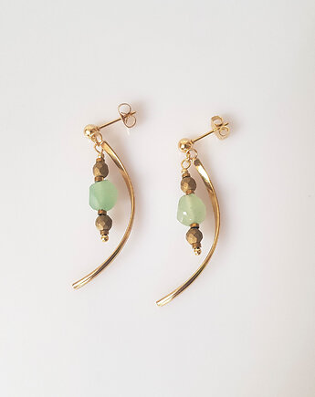 Kolczyki pozłacane z awenturynem, Mitsu