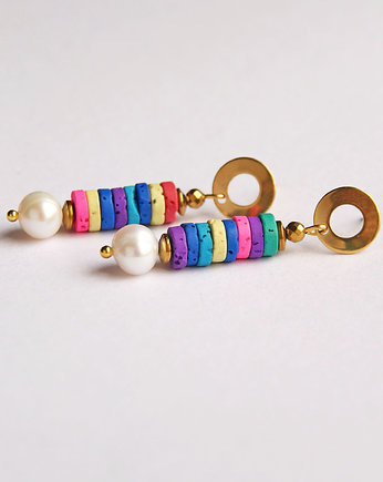 Kolczyki SUMMER COLLECTION : sztyfty kółka, kaktusia