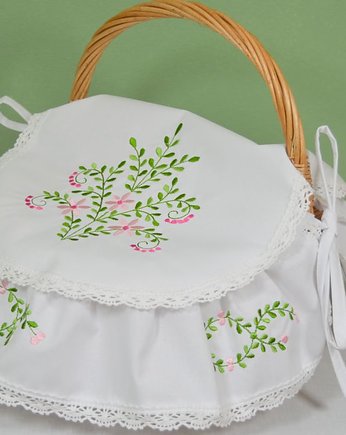 Koszyk Wielkanocny BUKSZPAN haftowany z SERWETKĄ, Monart