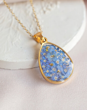 Wisiorek z niezapominajkami, nature gift