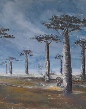 Aleja baobabów, Obraz olejny na płótnie, ArteDania