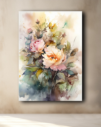 Polne kwiaty - Plakat - Olej, Boho, Abstrakcja, Black Sapphire Art