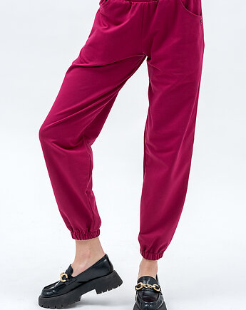 Dresowe spodnie damskie ,,SEHER" amarant, 3 for U