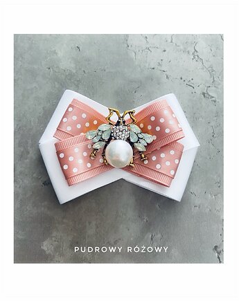 Brosza Pink Peach   z Robalem z kryształków, Pudrowy Różowy
