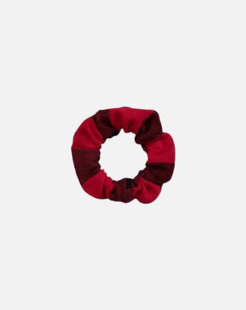 Scrunchie gumka frotka wąska czerwono-czarna, Zdunetti