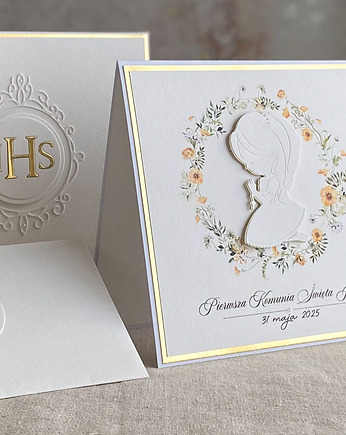 Kartka na komunię z pudełkiem i kopertą, 76 D, Anna Art and Crafts