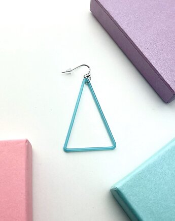 Kolczyk TRI - błękitny trójkąt ze szkła, Gaf Studio