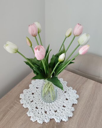 Podkładka szydełkowa ze sznurka bawełnianego 32cm, MISZ MASZ Dorota Tyszko