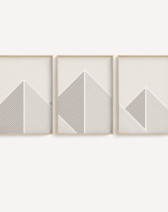 Zestaw plakatów w stylu skandynawskim, góry, abstrakcja geometryczna., Grawisfera