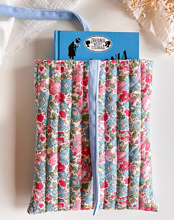 Etui na książkę z bawełny w kwiaty ,prezent dla miłośniczki książek, Gucia Design