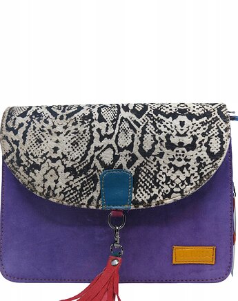 Torebka klasyczna damska zamszowa odpinany chwost brelok OLIVKA, Olivka Warsaw