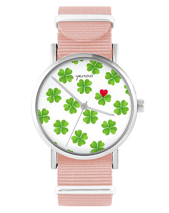 Zegarek - Lucky heart - brzoskwiniowy róż, yenoo