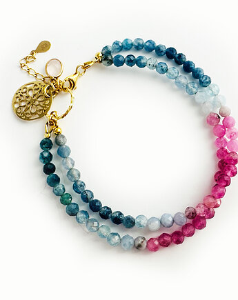 TURMALIN Podwójna Bransoletka  z rozetką, Anemon Atelier