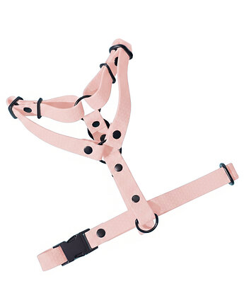 Szelki guard regulowane dla psa wodoodoporne PUDROWY RÓŻ taśma 2cm M, Kolorowe Łapki
