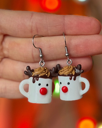 Kolczyki KUBEK KAKAO RENIFER pomysł na prezent, Dont Bite
