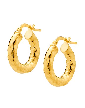 Młotkowane pozłacane kolczyki koła RARE, BEMOON