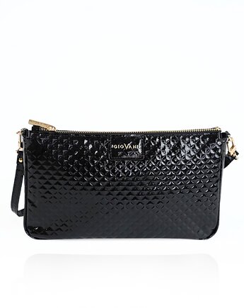 Skórzana torebka pikowana czarna, ZGS Stefania