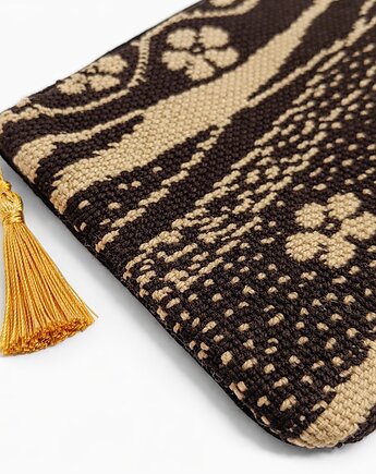 Mniejsza kosmetyczka z żakardowej tkaniny, kapotka