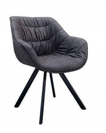 Fotel krzesło Dutch Comfort ciemnoszare aksamit metal, Home Design