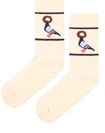 Skarpetki sportowe z bawełny organicznej  gołąb i obwarzanek, KABAK