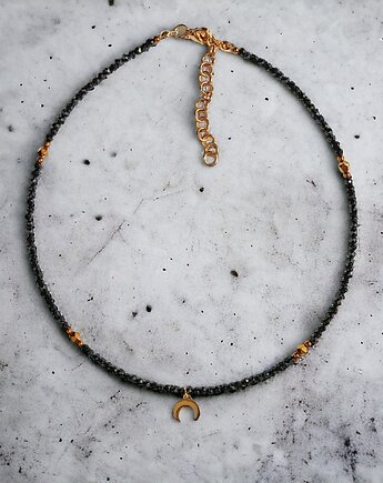 Ochronny naszyjnik :: lunula & czarny turmalin w pudełku jubilerskim, kaktusia