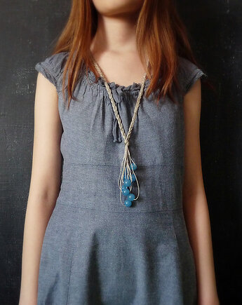 Groszki Stalowoniebieski naszyjnik z warkoczem, galeria nuit