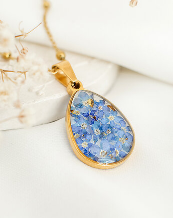 Wisiorek z niezapominajkami, nature gift