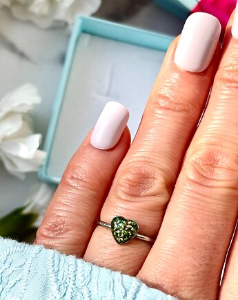 Pierścionek green heart