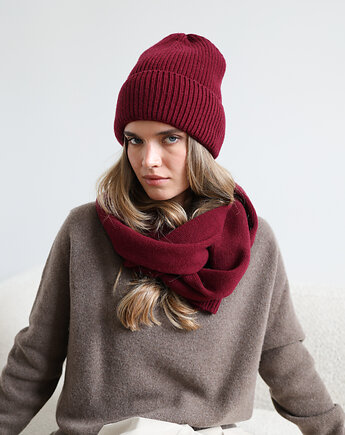 Szalik Merino & cashmere bordowy, Lucky HandMade