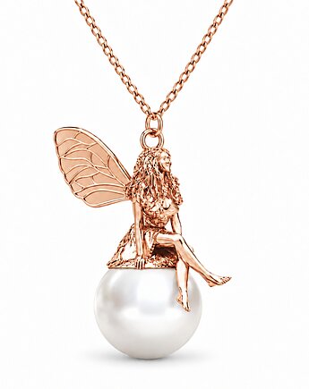 Naszyjnik FAIRY z białą perłą- różowe złoto, ISSI Jewelry