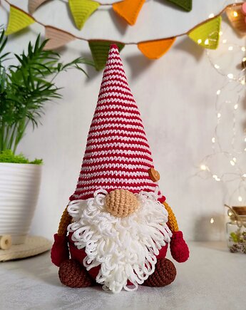 Krasnal jesienny, Dekoracja domu, Skrzat na szydełku, EcoToysByNastya