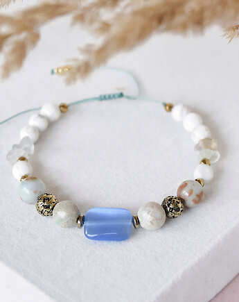 Bransoletka z kamieni naturalnych - Frosted Lake, Ilovehandmade