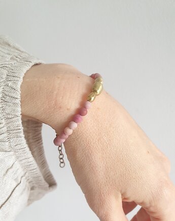 Bransoletka ZEN rodonit, mosiądz, modesign