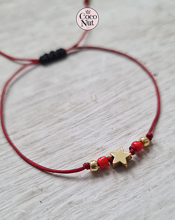 Bransoletka STAR gwiazdka na sznurku złocona, COCONUT